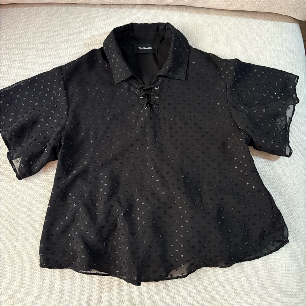 The Kooples polka dot black shirt